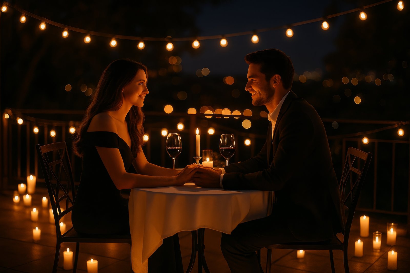Home 1 large vecteezy romantic dinner under string lights at a cozy outdoor venue 60295877 large